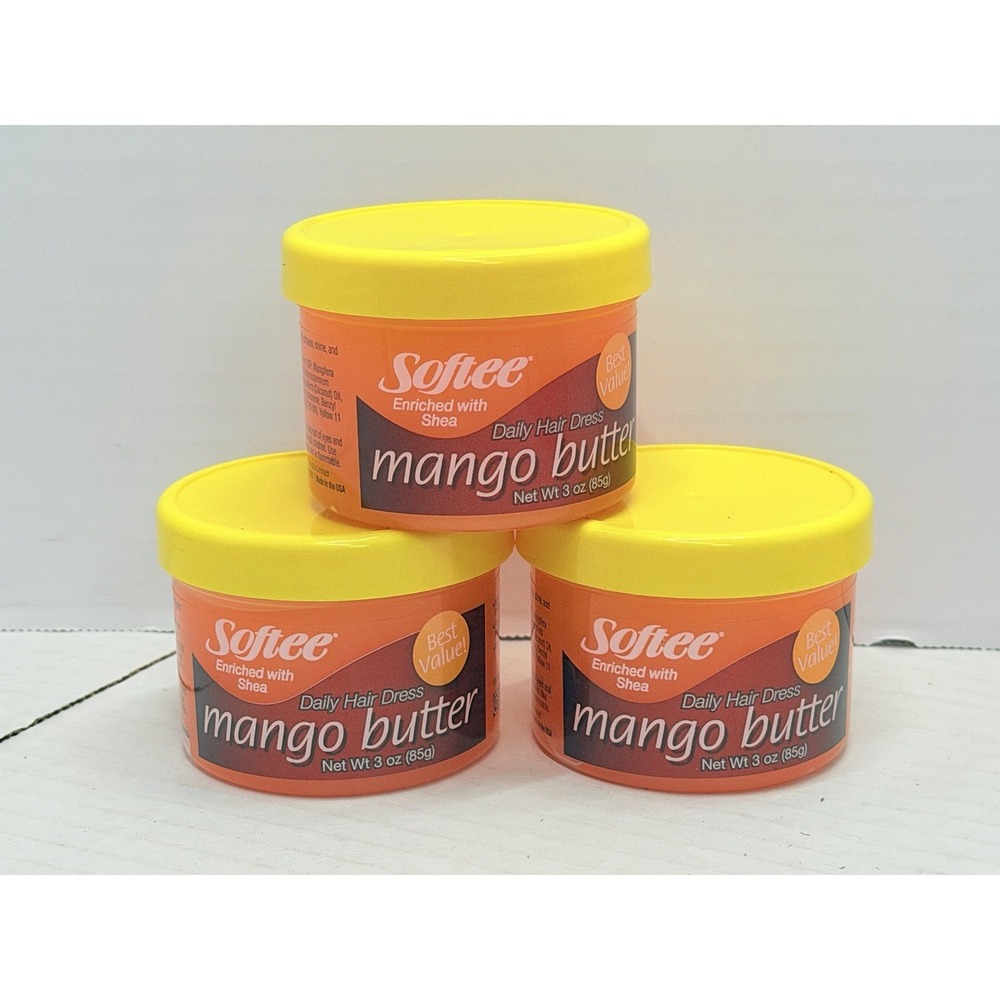 Lot Of 3 Softee Enriched w/ Shea Mango Butter Hair & Scalp Treatment 3oz Ea New